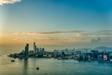 Downtown Hongkong cityscape, HDR Image