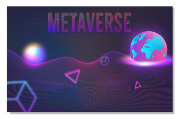 Concept of Future digital technology metaverse, colorful background. Vector illustration eps10