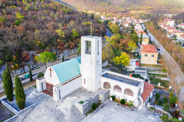 An aerial view of Rasa, Istria, Croatia