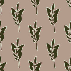 Seamless pattern from decorative leaves.