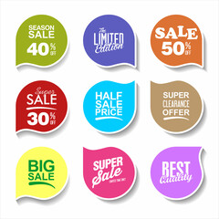 Collection of super sale stickers and tags template