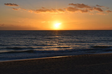 The colorful and beautiful coastline with cliffs and beaches along the Algarve in Portugal