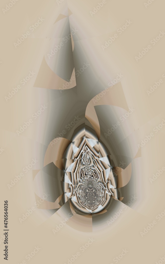 Poster basic fractal in shades of grey warped wrapped and  twisted to create a unique minimalistic futuristic abstract design