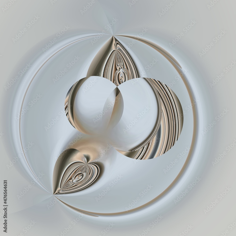 Poster basic fractal in shades of grey warped wrapped and  twisted to create a unique minimalistic futuristic abstract design