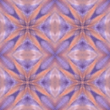 Fototapeta Hand painted seamless pattern. An ornament with an optical illusion in oriental style. Red, purple, violet. For textile design and wallpaper. Kaleidoscope, textured mosaic.