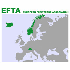 vector map with location of the European Free Trade Association for your project