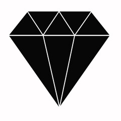 Diamond Icon Vector. Simple flat symbol. Perfect Black pictogram illustration on white background.