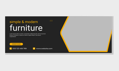 Modern furniture facebook cover page template Free vactor