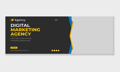 Digital marketing facebook cover page template Free vactor
