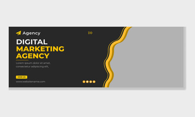 Digital marketing facebook cover page template Free vactor
