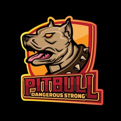 Angry Pitbull Mascot Vector Logo