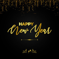 Gold and black New Year Social Media poster