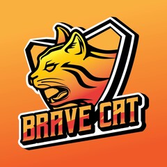 Cat Mascot Vector Logo Gaming