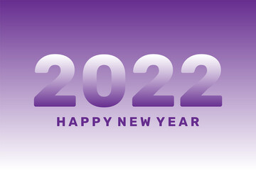 2022 background. Happy New Year backdrop. Violet gradient vector illustration. Design for card, banner, invitation, flyer