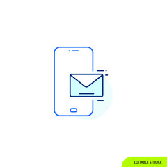 Mail notification mobile Icon, Editable stroke