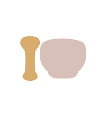 mortar and pestle icon. flat illustration of mortar pestle vector 