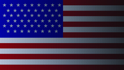 USA national flag. American flag. Knitted fabric textured image vector with gradient style. Star-Spangled Banner