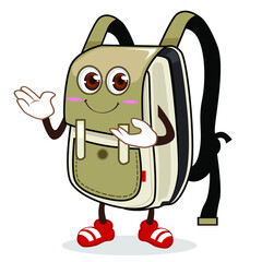 bag mascot cartoon in vector