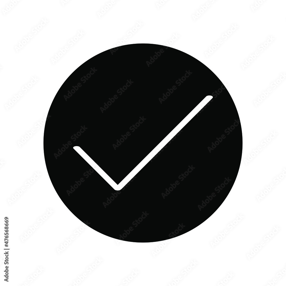Poster check mark icon. check mark icon sign symbol. flat design style. vector icon in circle isolated on w