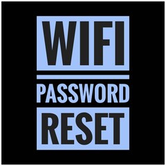 wi-Fi password reset. Illustration blue 
text Background.