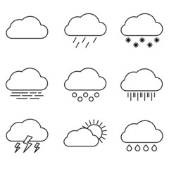 set about icons clouds in the sky according to the weather