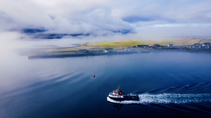 The Island ferry making a dawn crossing to Hoy - Orkney Islands