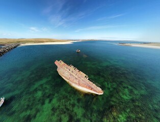 Sunken ship at the Churchill barrier - Orkney