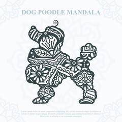 Dog Poodle Mandala. Boho Style elements. vector illustration.