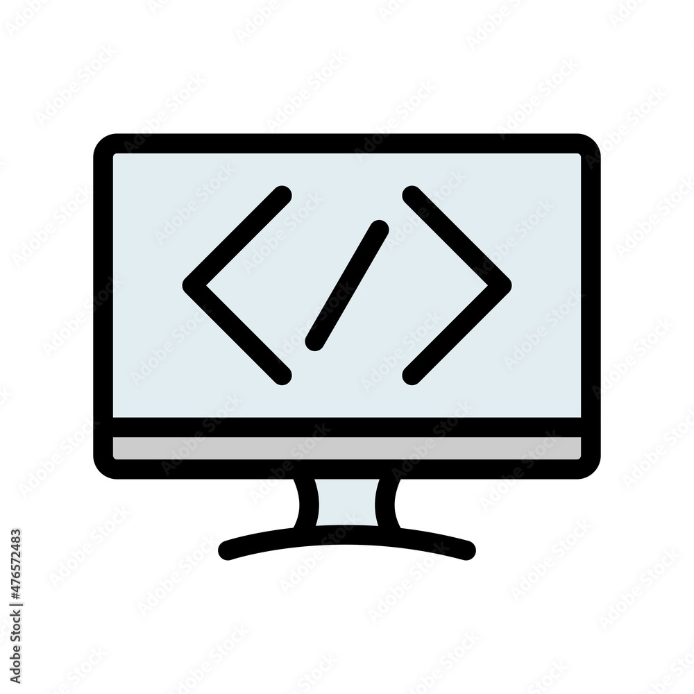 Wall mural programming line filled vector icon design