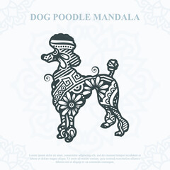 Fototapeta na wymiar Dog Poodle Mandala. Boho Style elements. vector illustration.