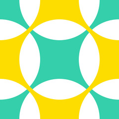 Seamless Pattern Geometric Pattern Circles Yellow Blue White