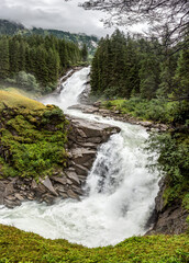 Fototapeta na wymiar Scenic view of the famous Krimml waterfalls in Austria