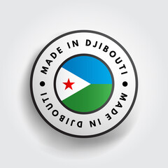 Made in Djibouti text emblem badge, concept background