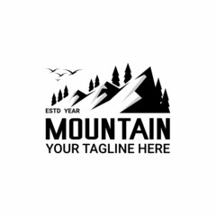 vector illustration of mountain logo, adventure