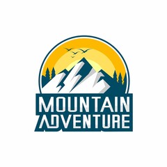 Obraz premium vector illustration of mountain logo, adventure