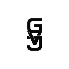 gvj letter initial monogram logo design