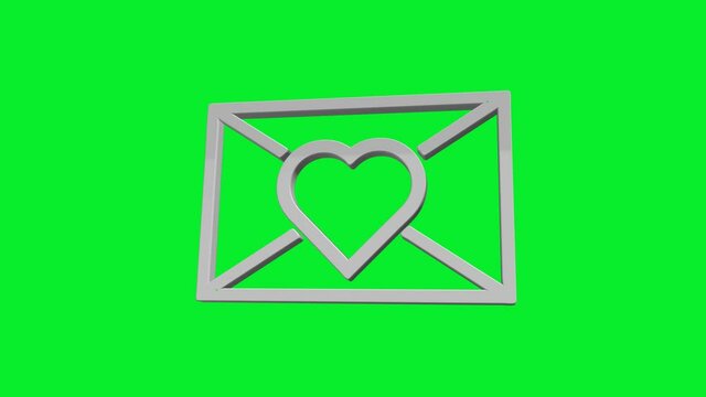 Letter to your loved one on a green screen - Animation - 3D image - Valentine's Day