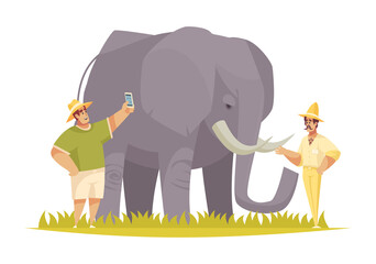 Safari Elephant People Composition