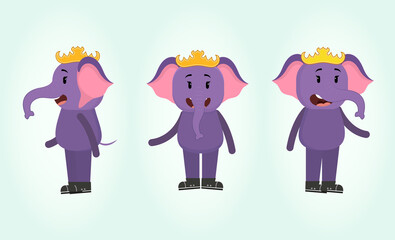 Elephant Cute Cartoon Character Vector Illustration