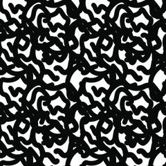 Abstract background black lines on white background, seamless pattern, texture for design, vector illustration
