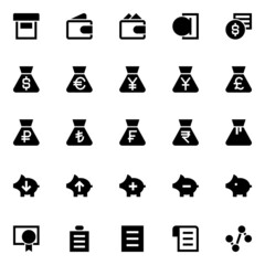 Glyph icons for user interface.