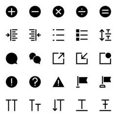 Glyph icons for user interface.