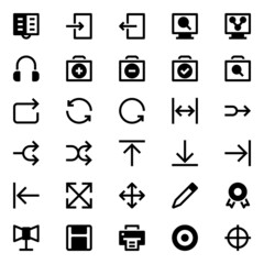 Glyph icons for user interface.