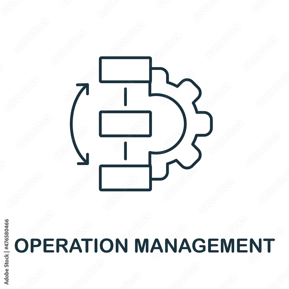 Poster operation management icon. line element from company management collection. linear operation managem
