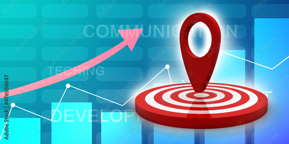 Poster 3d rendering travel and navigation planning on target