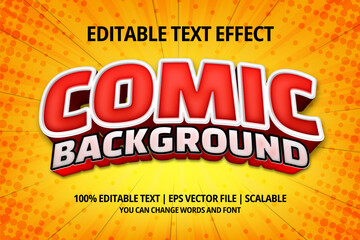 comic editable text effect with dot halftone background