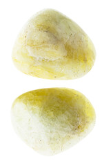 set of Datolite gem stones cutout on white