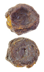 set of coin shaped lake iron ore stones cutout