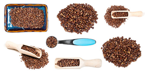 set of grains of paradise pepper cutout on white
