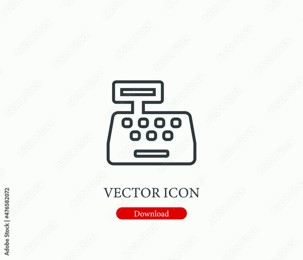 Poster scale vector icon. editable stroke. symbol in line art style for design, presentation, website or ap